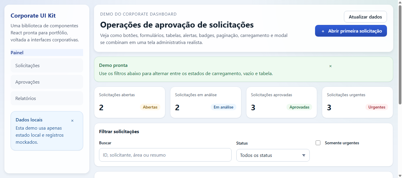 Preview do projeto Corporate UI Kit - Demo